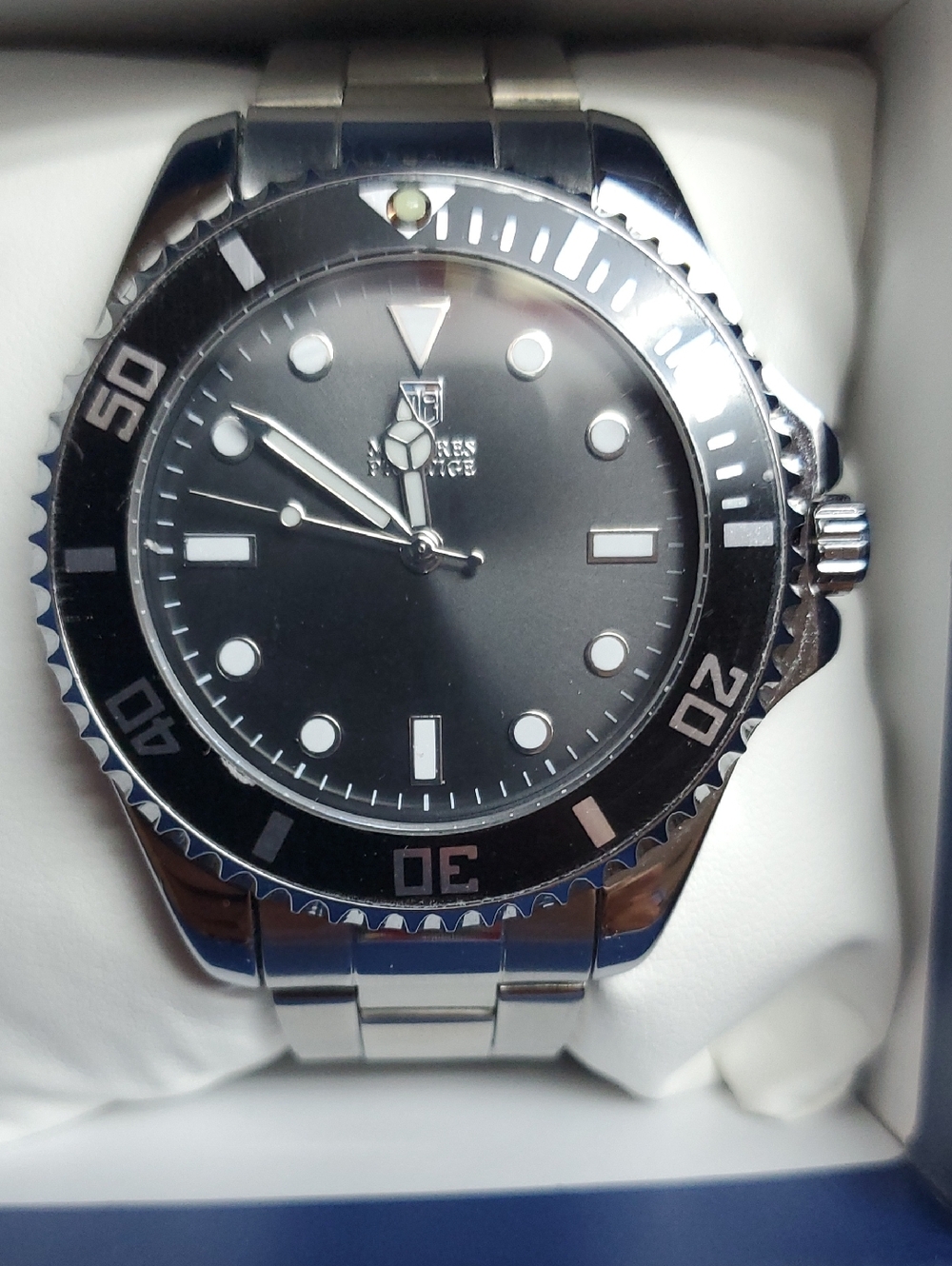 Montres Prestige Stainless Steel Dive Watch - Black Dial